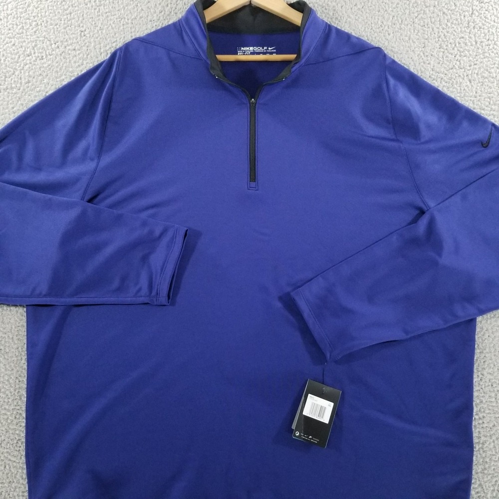 Nike Golf Pullover Mens 3XL Blue Dri-FIT 1/4 Zip Performance Training Cooling